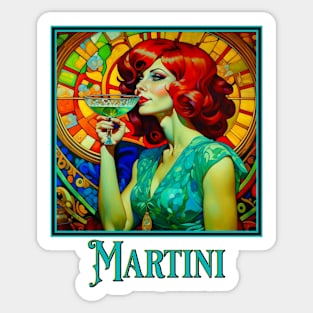 Art Nouveau Martini Sticker